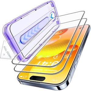 Pack of 2 Opxyl Unbreakable 9H+ Glass for iPhone 15 Pro Max Screen Protector [Military Grade Shatterproof][Full Coverage Protection] HD Screen Protector 15 Pro Max Longest Durable Tempered Glass, 2 Packs