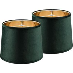 Green Fabric Lamp Shades Set of 2 Medium Lamp Shade-11×13×10 Inch, Lampshades fit with Spider for Table Lamps, Floor Replacement, Modern Farmhouse Lamp Shades，By GO&SO Hardback