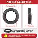 14x2.50 Tubeless Tire,14x2.50/64-254 Electric Bike Tire with PVR50 Valve for 14 Inch Electric Folding Bikes,Electric Bicycles and E-Scooters