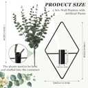 Jexine 4 Pcs Hanging Planters with Artificial Eucalyptus Metal Hanging Vase Indoor Plants Holder Modern Geometric Boho Bathroom Wall Decor for Living Room Home Office(Black)