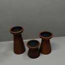 Pillar Candle Holders Set of 3 Wooden Candle Holders Decorative Wood Candlestick Holders for Living Room, Table Centerpiece for Wedding, Christmas, Party, Home - 4", 6", 8"