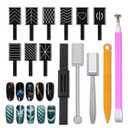 14Pcs Nail Magnet Set Cat Eye Gel Nail Polish Magnet Wand Magnetic Nail Polish Cat Eye Magnet for Nails Cat Eye Magnets Sticks Nail Design Tools Nail Art