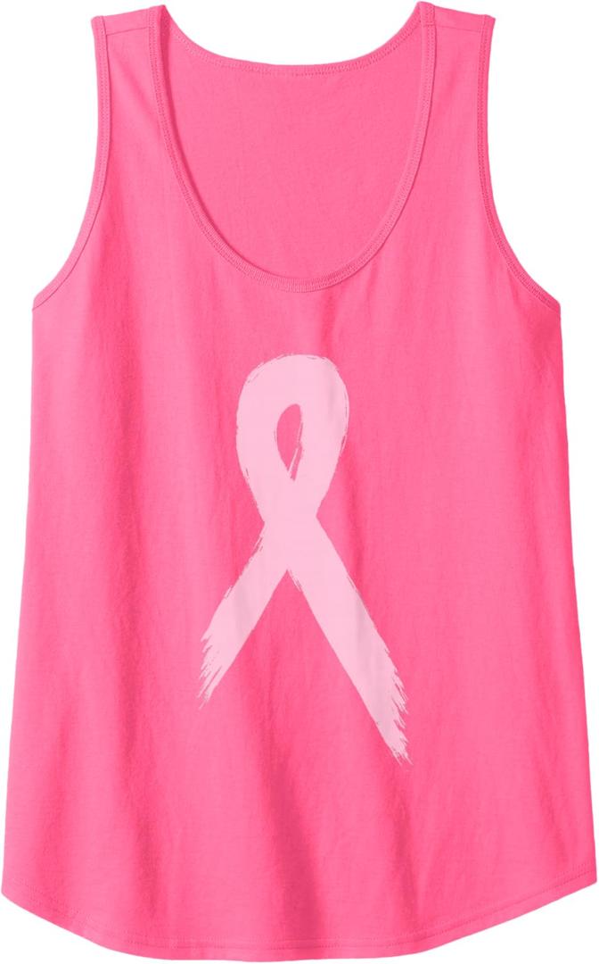 Womens Pink Ribbon Breast Cancer Awareness Survivor October Running Tank Top