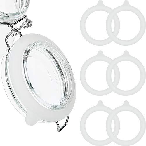 Outus 8 Pieces 3.75 Inches Silicone Jar Gaskets Replacement Silicone Seals Airtight Gasket Sealing Rings for Regular Mouth Canning Jar(White)