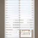 Homebox Blinds for Indoor Windows, Zebra Blinds, French Door Blinds 90" Length Light Filtering Dual Layer Roller Sheer Shades, 23.5" W x 90" H White, 2 Panels
