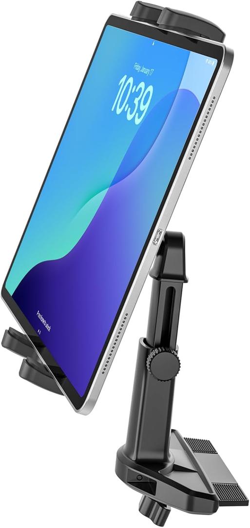 Car CD Slot Mount Tablet Holder with Adjustable Arm, Universal 360 Rotation Truck CD Player Tablet Holder for 4-13" iPad Pro Air Mini, Phone, Galaxy Z Fold, Fire HD