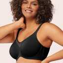 HSIA Minimizer Bras for Women Plus Size, Full Coverage Coolcomfort T Shirt Unlined Bra with Underwire for Heavy Breast (46D, Black)