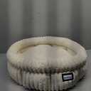 BALANCE Cat Bed Kitten Bed, Washable Round Cat Beds for Indoor Cats,Super Soft Plush Faux Fur Pet Bed for Puppy and Kitten with Anti-Slip Bottom (Winter White)