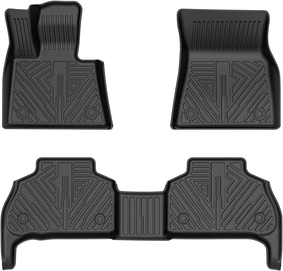 Mixsuper Floor Mats Fit for BMW X5 2019-2026 (Only for 5 Passenger, Not for 7 Seat), TPE All Weather Floor Liners 1st & 2nd Row Mat Set Accessories Durable Black