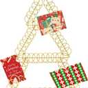 Christmas Tree Card Holder Spiral Metal Wreath Xmas Wall Hanging Photo Greeting Card Holder Wire Loop Picture Display Insert Wall Decor