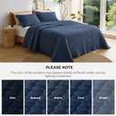 Bedsure Navy Quilts Queen Size - Queen Quilt Bedding Set Bedspread Coverlet, Lightweight Neutral Striped Bedding, 3-Piece Set with 90"x96" Coverlet & 2 Pillow Shams, All-Season Soft Microfiber