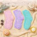 Geyoga 3 Pairs Fuzzy Socks for Women Happy Birthday Gifts Soft Fluffy Cozy No Shed Slipper Sock Thick Warm Sleeping Sock (Pastel)