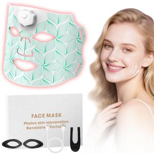 Red Light Therapy for Face, 7 Colors LED Red Light Therapy Mask, USB-C Rechargeable Silicone Face Mask, Hands-Free Skincare Device for Home Spa, Daily Self-Care, Relaxation & Travel