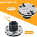 Universal Adjustable 2&3 Pin Brake Caliper Rewind Back Replacement Tool,3/8" Square Drive