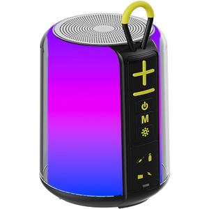 Portable Speaker with AUX/TF/USB Flash Drive Input, RGB Light, Wireless Bluetooth 5.3 TWS Stereo Dual Pairing