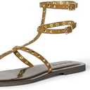 The Drop Women's Casper Gladiator Thong Ankle Sandal, Cognac Microsuede, 9