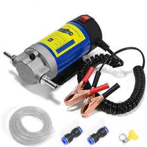 Oil Transfer Pump 12V, 100W Self Priming Oil Change Pump, Portable Gear Oil Pump, Zikepa Engine Oil Extractor Pump for Boats Cars RVs Trucks Motorcycles Lawnmowers