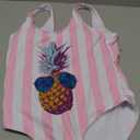 IFFEI Family Matching Swimsuits Pineapple Printed Striped Monokini One Piece Bathing Suits Beach Wear Women: Medium