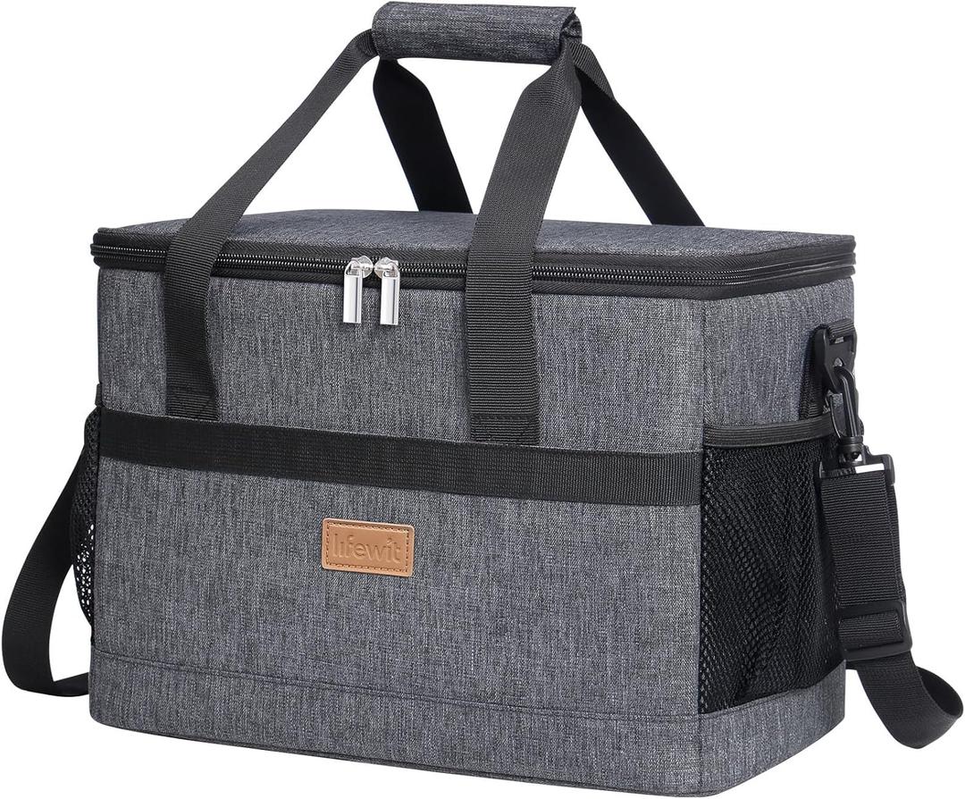Lifewit Cooler Bag 30 Cans Collapsible and Insulated Large Lunch Bag Leakproof Soft Cooler Portable Tote for Camping/BBQ/Family Outdoor Activities ,Color: Dark Gray