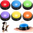 Youeon 6 Pack Voice Recording Button, 6 Colors Dog Buttons for Communication Pet Training Buzzer, 30 Seconds Record & Playback, Funny Record Buttons for Pet, Classroom, Office, Home