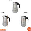 IMUSA USA B120-22062M Stainless Steel Stovetop Espresso Coffeemaker 6-Cup, Silver