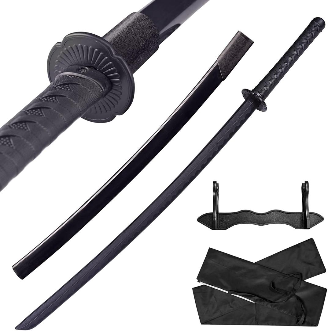 Japanese Katana Sword - Polypropylene Black Blade with Saya, Samurai Training Sword for Cosplay, 40.1 inches