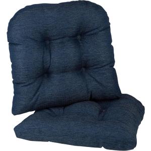 Klear Vu Gripper Overstuffed Universal Non-Slip Dining Chair Cushions for Kitchen Decor or Office Use, U-Shaped Skid-Proof Seat Pad, 15x15 Inches, 2 Count (Pack of 1), Solid Indigo Blue