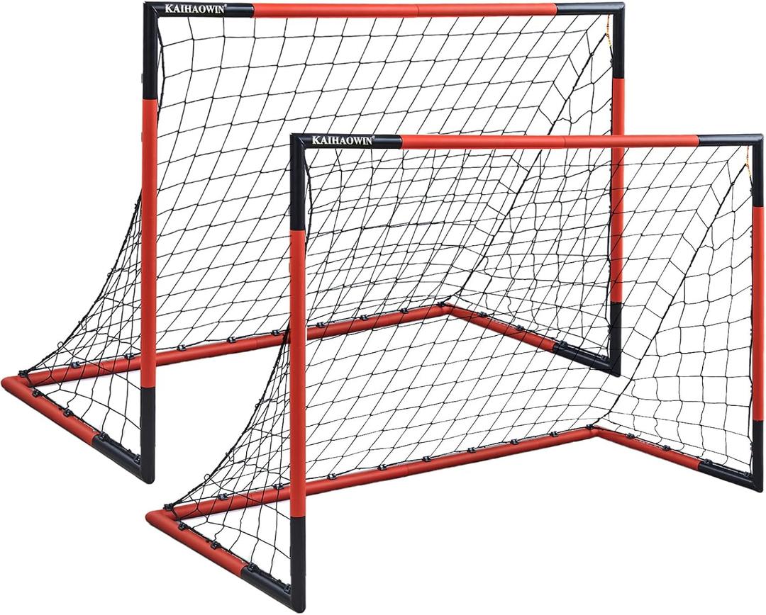 KAIHAOWIN Soccer Goal 3'x2.5'|6'x4'|8'x6'|10'x6.6'-Steel Frame Goal Post All Weather Soccer Net-Quick Assembly Training Sports Soccer Goals for Backyard Indoor Outdoor-Heavy Duty Metal Soccer Goals