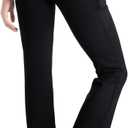 Yogipace Petite/Regular/Tall Women's Bootcut Yoga Pants with Side Pockets, Flare Leggings for Travel, Lounge & Everyday Wear (Black, M)