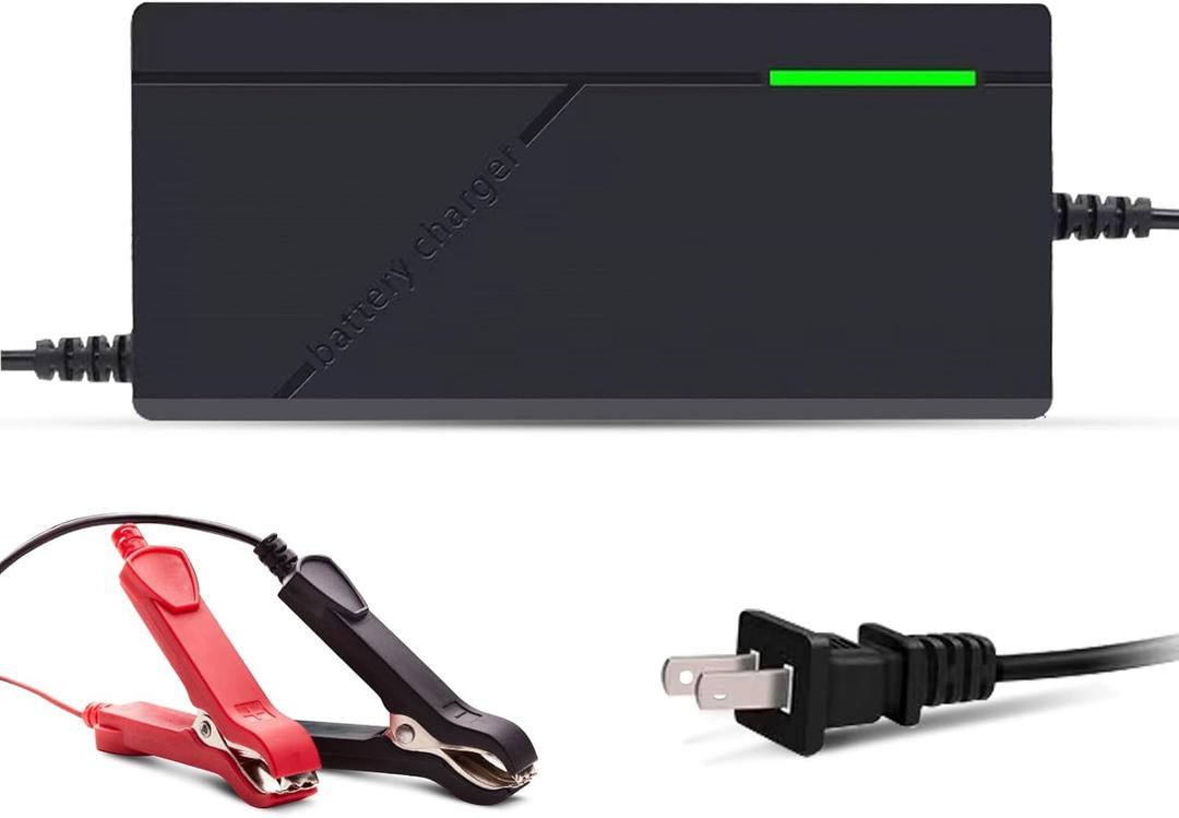 24V 10A Lithium Battery Charger 29.2V LiFePO4 Battery Charger, Battery Maintainer, Smart Charger with LED Indicator Cooling Fan for Lithium LiFePO4 Batteries