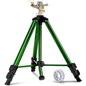 Sprinklers for Yard, 360 Tripod Sprinklers for Yard Large Area, 3/4" Connector Lawn Sprinkler, Adjustable Height 16-37, Water Sprinkler for Lawn/Garden/Patio, 1Pack