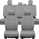 Front & Rear Full Set Cloth Seat Covers for Ford F150 2015-2026 F150 Lightning 2022-2025 F250 F350 Super Duty 2017-2026 Crew Cab Foam Padded Bucket Seat Covers - Gray