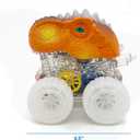 ArtCreativity Light Up Gear Dinosaur Truck Toys - Set of 2 - Trucks with Moving Gears, Multicolored Lights, Music, and Transparent Friction-Powered Wheels - Monster Truck, Toys for Boys 2-4 & Gifts