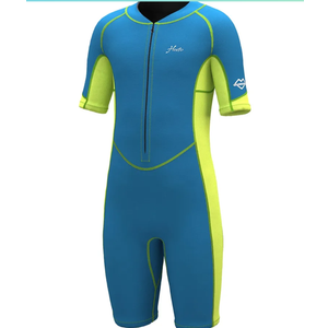 Hevto Kids Wetsuit for Boys Girls Toddler Youth 3/2mm Neoprene Full Wet Suits in Cold Water for Swimming Surfing Diving (10, K1-0.079 in-Front Zipper-Green)