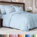Duvet Cover Full Size Set - Extra Soft Full Duvet Cover 80" x 90" with 2 Pillow Shams - Hotel Luxury, Easy Care & Fade Free w/ Zipper Closures & Ties - All Season, Comfy and Breathable (Light Blue) (20 - Baby Blue (No Comforter))
