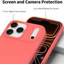 Compatible with iPhone 17 Pro Case, Shockproof Liquid Silicone Protective Phone Case with Soft Anti-Scratch Microfiber Lining Ultra Slim Drop Protection Phone Cover (Peach)