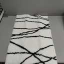Tititex Luxury White Black Curve Line Bathroom Rug, 24x36 inch Extra Soft and Absorbent Microfiber Bath Rugs, Non-Slip Plush Shaggy Bath Carpet, Bath Mats for Bathroom Floor, Tub and Shower