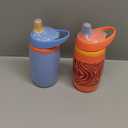 Tommee Tippee Active Spout Toddler Cups, 9 oz, Insulated Sippy Cups For Toddlers 1-3, Silicone Spout, Leak-Proof Valve and Handle, Orange and Blue, Pack of 2