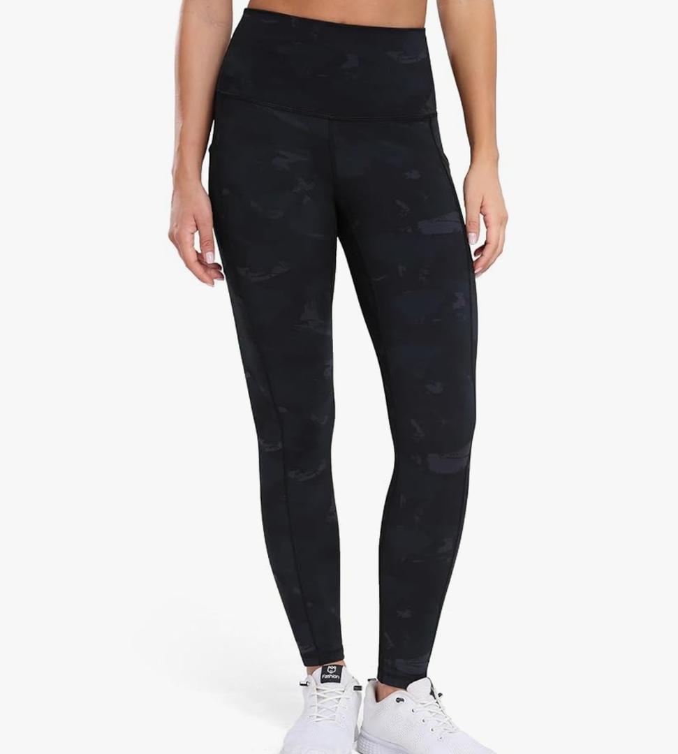 Colorfulkoala Women's High Waisted Yoga Pants 7/8 Length Leggings with Pockets, Large