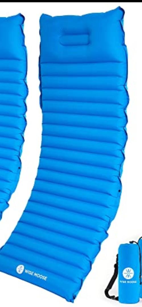 WISE MOOSE Sleeping Pad 4.5 Inch Thick Camping Mattress, Ultralight Camping Pad, Inflatable Tent Mat for Backpacking, Hiking - Inflating Bag and Repair Kit Included 78×28×4.5 Inches 1 Pack