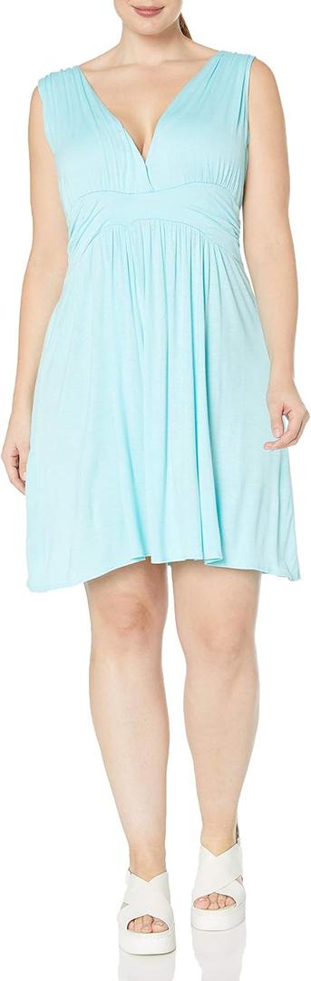 Star Vixen Women's Plus-Size Sleeveless Empire Waist Summer Sun Dress 2X
