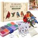 Tiny 3D Beaded Animal DIY Kit-Bead Animal Making Kit for Beginners Adults,Mini 3D Beaded Animals Craft Set,Cute Handmade Bead Art Mosaic Kit with Instructions, Stress Relief Creative Desk Decor Gift