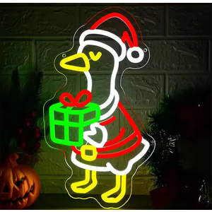 2 Christmas Neon Sign for Wall Decor Dimmable Christmas Goose LED Neon Light for Party Bedroom Christma Decor for Window Kids Room Santa Claus Sign Festival Gifts for Kids Size 15.7 * 8.7in(GLNA004)