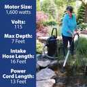 The Pond Guy ClearVac Pond Vacuum, Powerful Motor Quickly Removes Sludge & Debris, Dual Chamber Reservoir for Nonstop Use, 4 Interchangeable Nozzle Attachments, 5 Extension Tubes, 8 Ft Discharge Hose