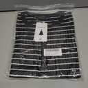 ZESICA Womens Long Sleeve Striped Shirts V Neck Button Up Sweater Casual Loose Basic Tops Trendy Spring Clothes (M)