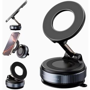 ArmiX 360 Foldable Magnetic Phone Mount  Ultra Strong Suction & Magnet, Hands-Free Car & Desk Holder, Case-Friendly, Adjustable 360 Rotation, Universal for iPhone & Android