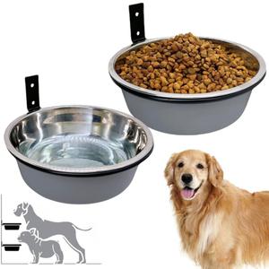 Wall Mounted Dog Bowls-2 * 48 Oz, Stainless-Steel Raised Adjustable Height Dog Food and Water Bowls, Elevated Pet Comfort Feeding Bowl for Medium Large Dogs Cats