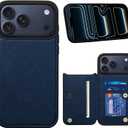 Keallce for iPhone 17 Pro Max Case Wallet with 3 Card Holder, RFID Blocking Protection, Magnetic Clasps Credit Slots Shockproof Flip Cover for iPhone 17 Pro Max Men Women,6.9inch Blue