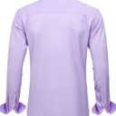 J.VER Men's Dress Shirts Solid Long Sleeve Stretch Wrinkle-Free Formal Shirt Business Casual Button Down Shirts (Purple, L)