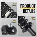 KUSATEC Rear Pair Complete Struts Shock Absorber fit for Honda Accord 2008-2012, 172563 Left/Right Struts with Coil Spring Assemblies